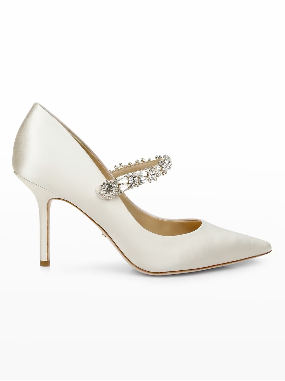 NEW Badgley Mischka Ivory Satin Jeweled Mary Jane Pump